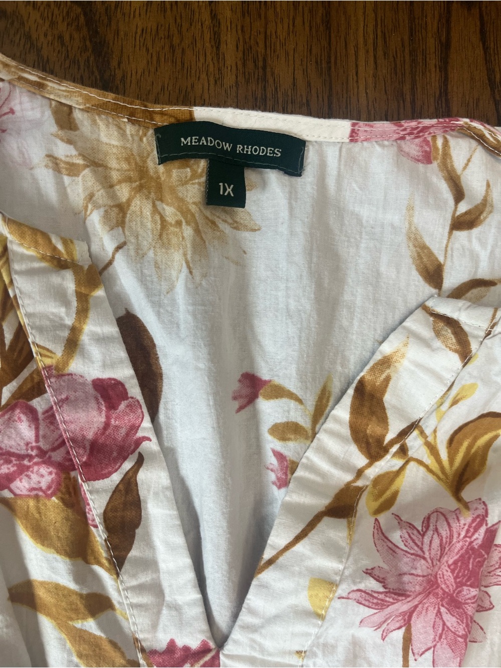 Anthropologie Meadow Rhodes Floral Tiered Maxi Dress 1X Smocked 100% Cotton - Picture 6 of 9
